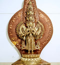 Large refined copper standing statue of the Thousand-Armed,Multi-Faced Avalokiteshwor, meticulously crafted by a nationally certified master - statues