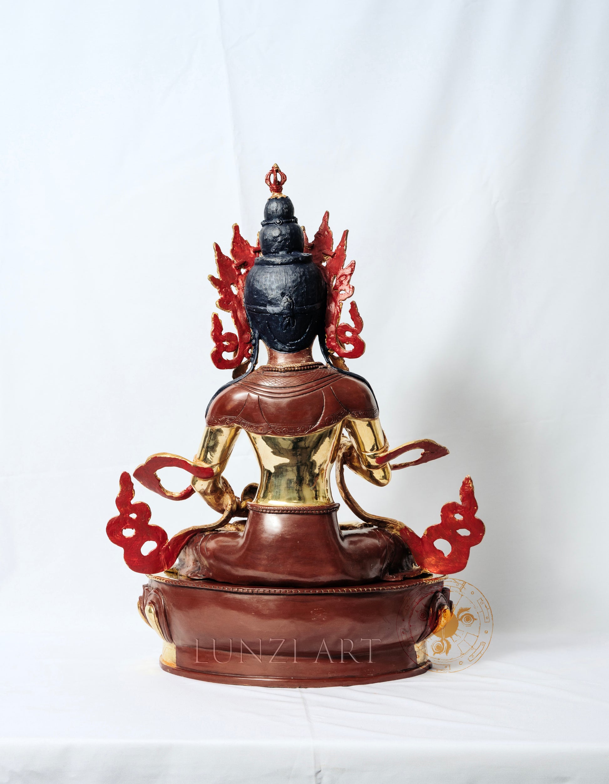 Partially gilded copper statue of Vajrasattva - statues