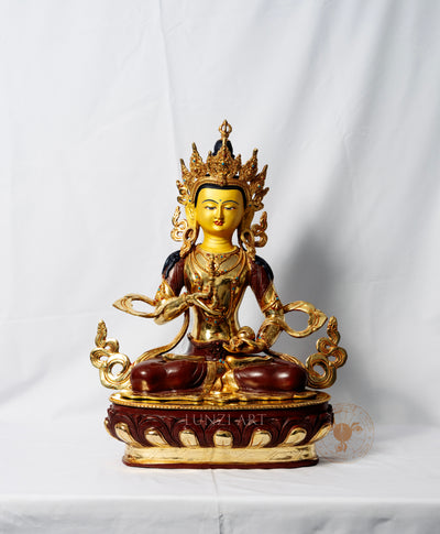 Partially gilded copper statue of Vajrasattva - statues