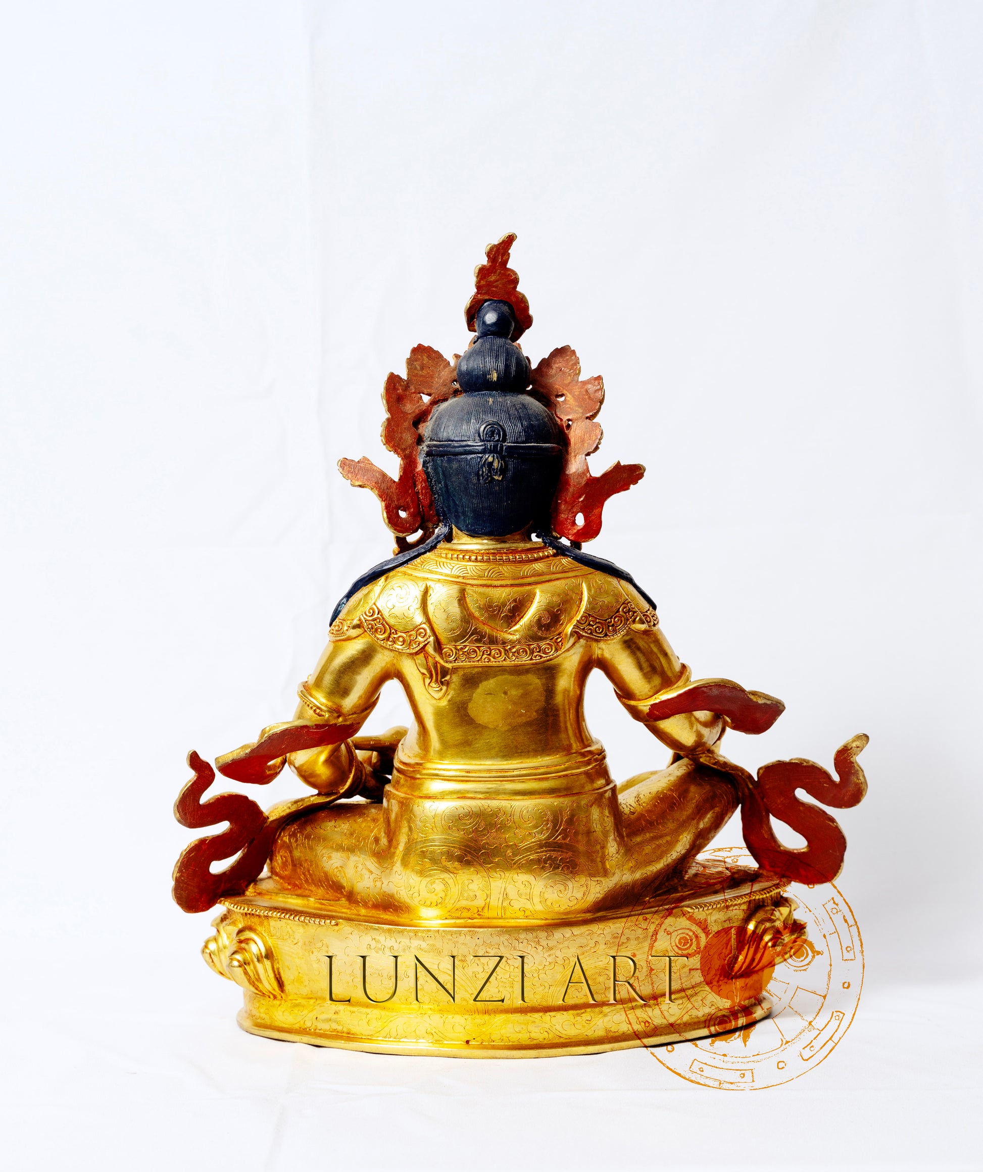 Pure copper gilded "Zambala Seated Statue" - statues