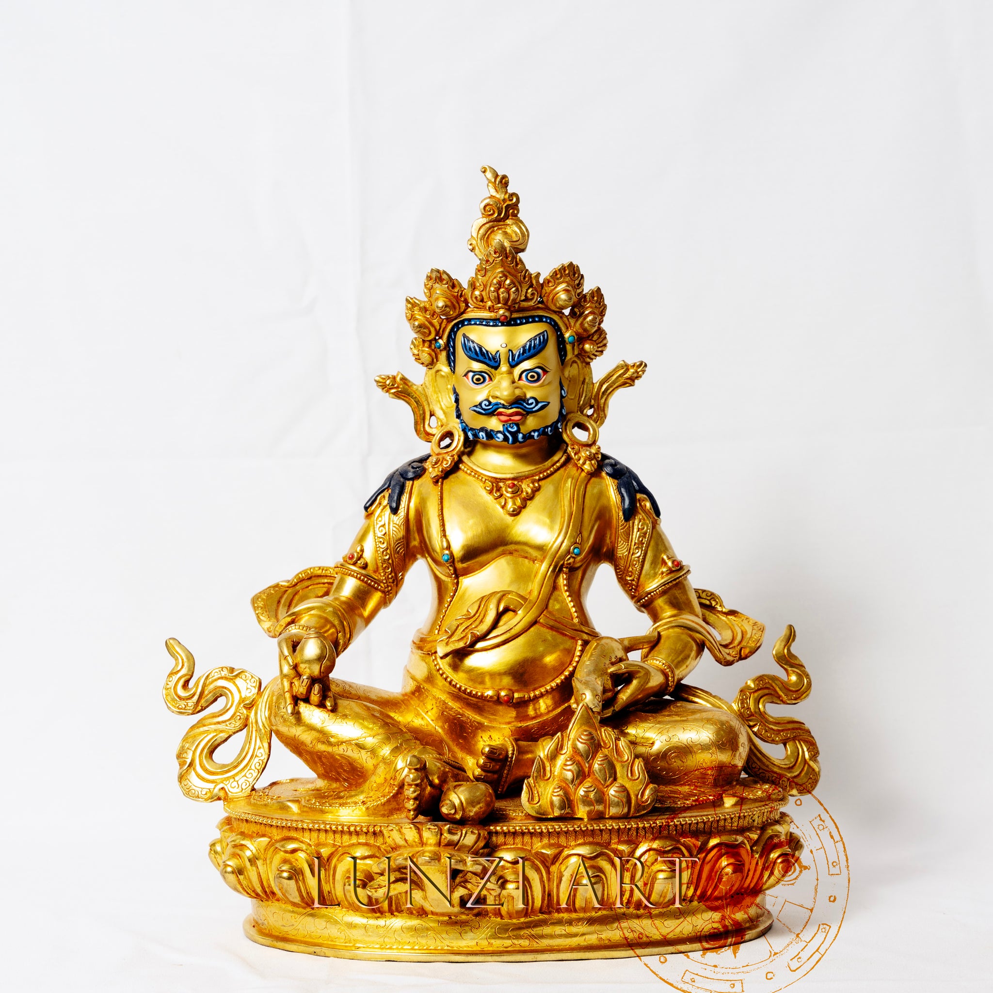Pure copper gilded "Zambala Seated Statue" - statues