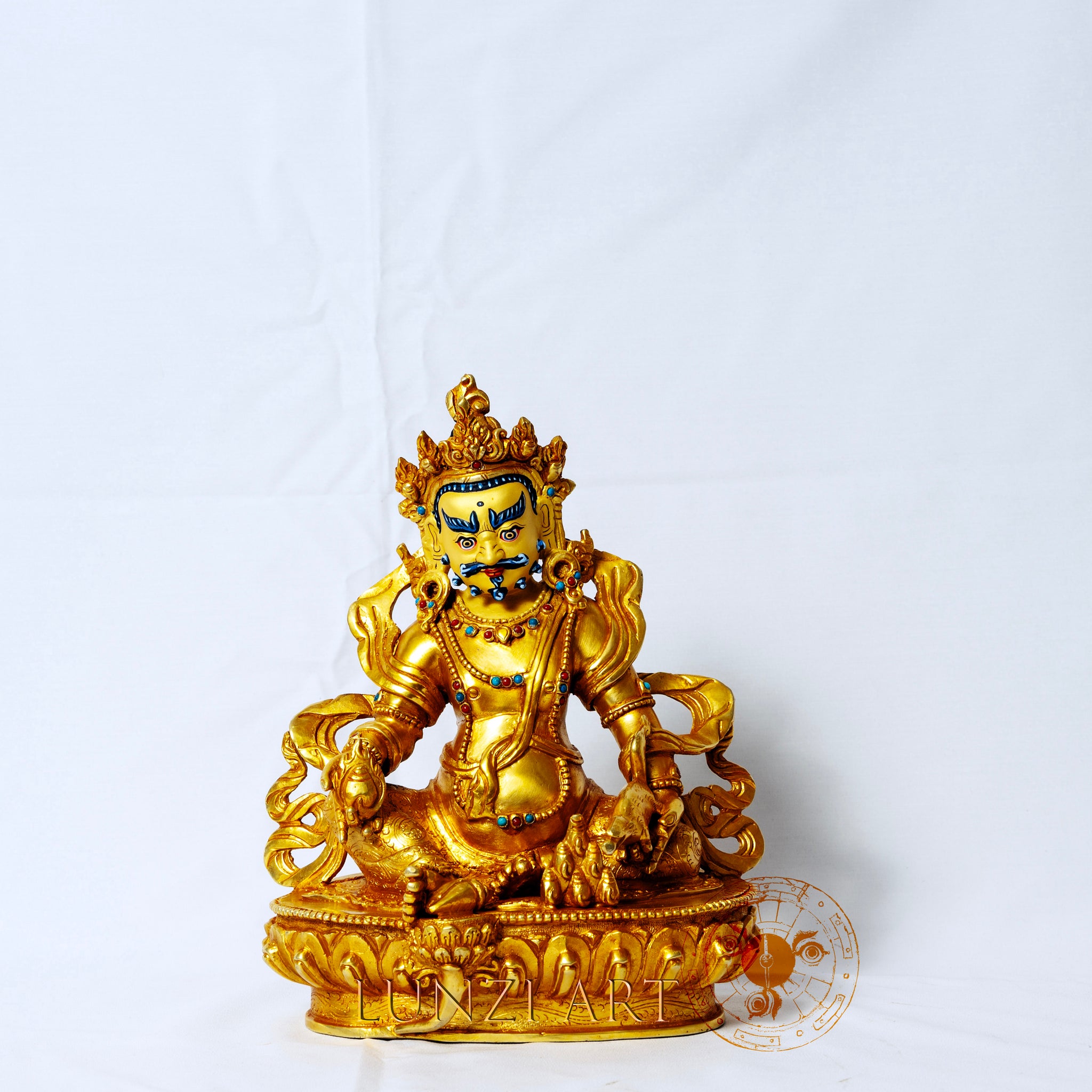 Pure copper gilded "Zambala Seated Statue" - statues