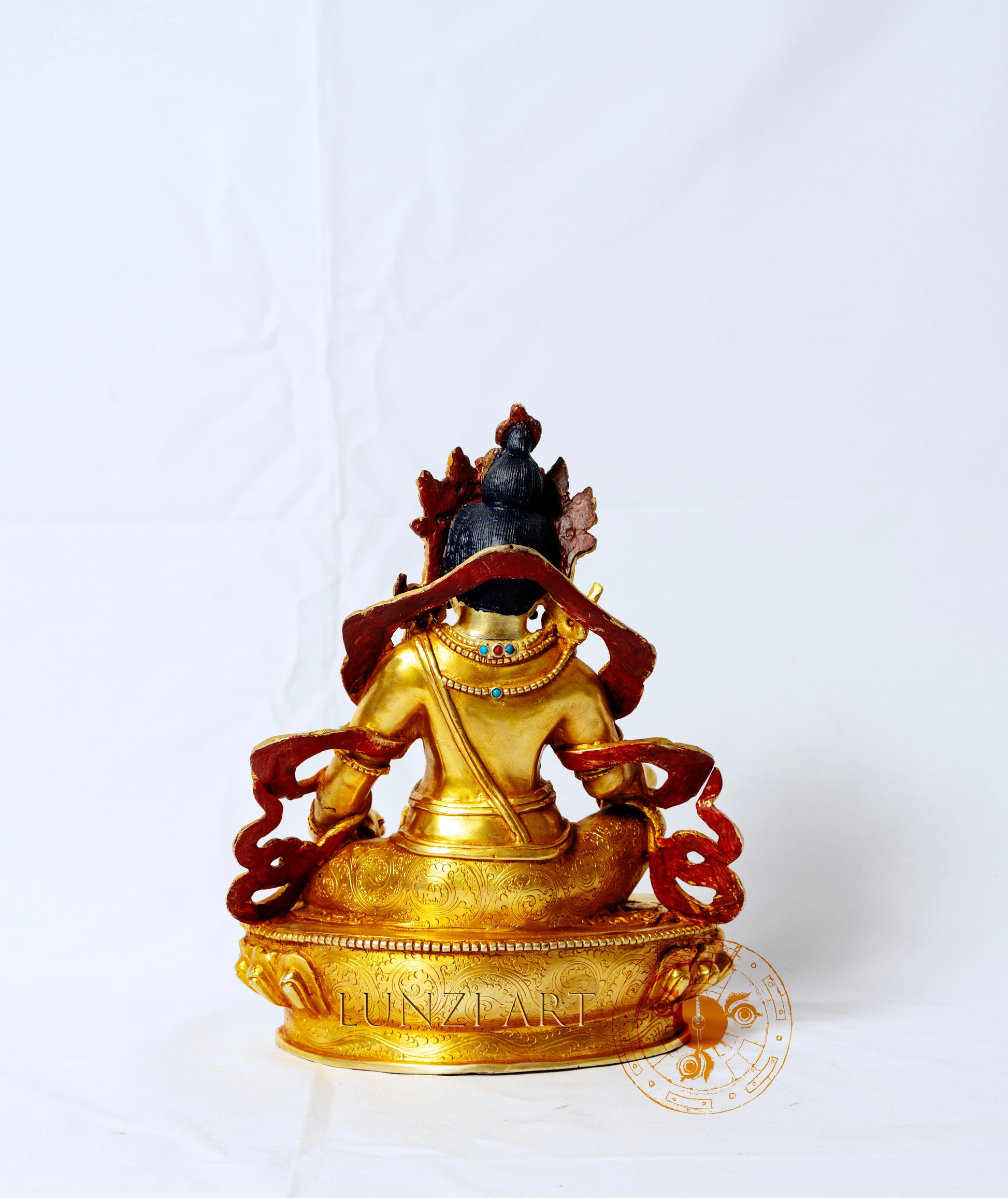 Pure copper gilded "Zambala Seated Statue" - statues