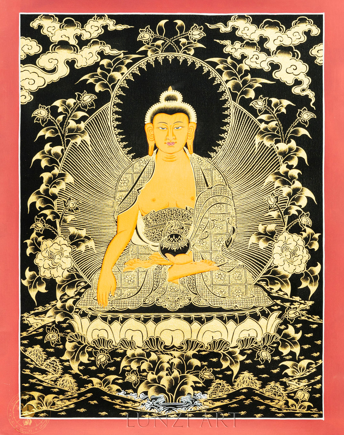 Traditional hand drawn Shakyamuni Buddha Thangka - Thangka