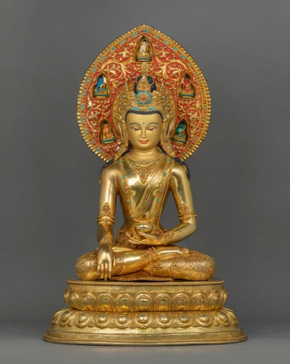 Handmade Enlightened Shakyamuni Buddha With Beautiful Halo | Spiritual Awakening Buddha