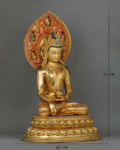 Handmade Enlightened Shakyamuni Buddha With Beautiful Halo | Spiritual Awakening Buddha