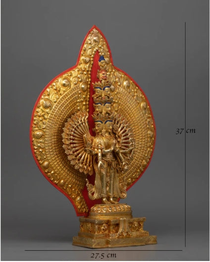 Thousand Armed Chenrezig FIgurine | Himalayan Traditional Sacred Artwork