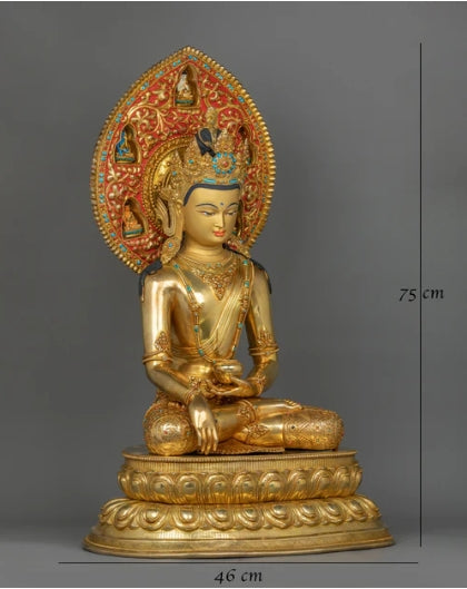 Enlightened Shakyamuni Buddha With Beautiful Halo | Traditional Himalayan Art of Tibet