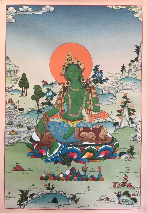 Green Tara Thangka