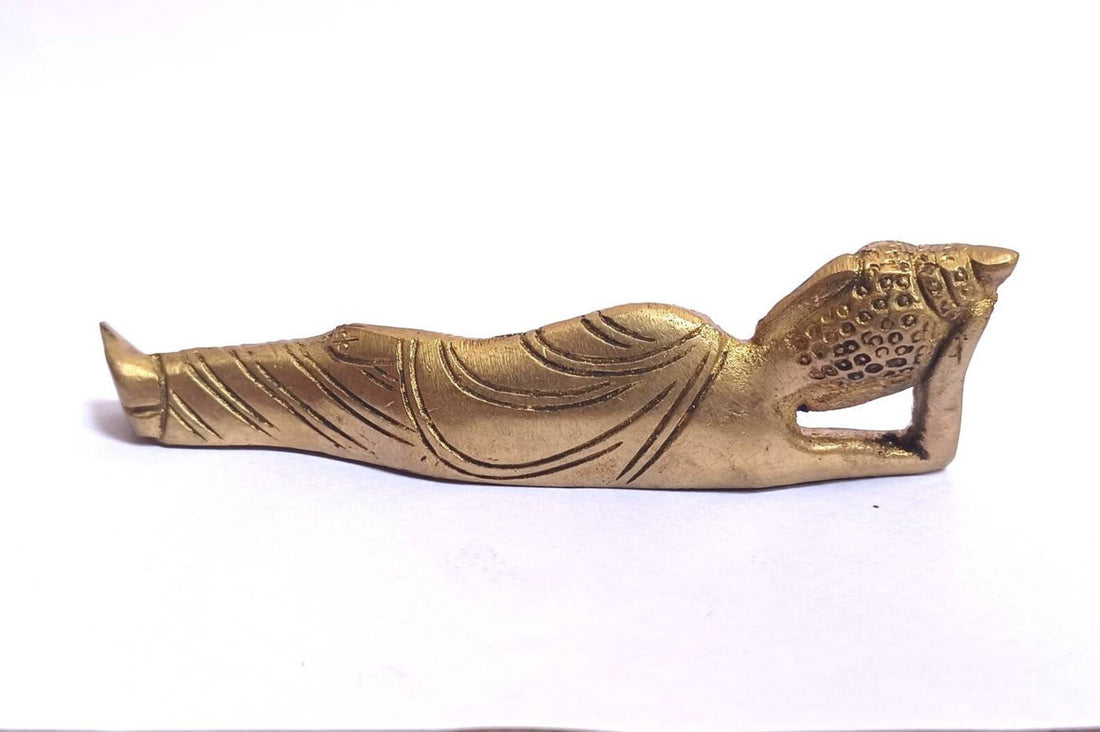 Sleeping Gold Buddha Brass Metal Showpiece Statue Buddha Statue Figurine