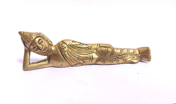 Sleeping Gold Buddha Brass Metal Showpiece Statue Buddha Statue Figurine