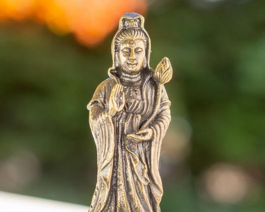 Kuan Yin Figurine in Metal