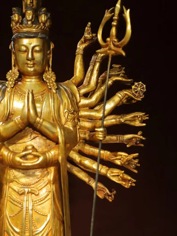 pure copper Thousand Armed Guanyin Buddha statue