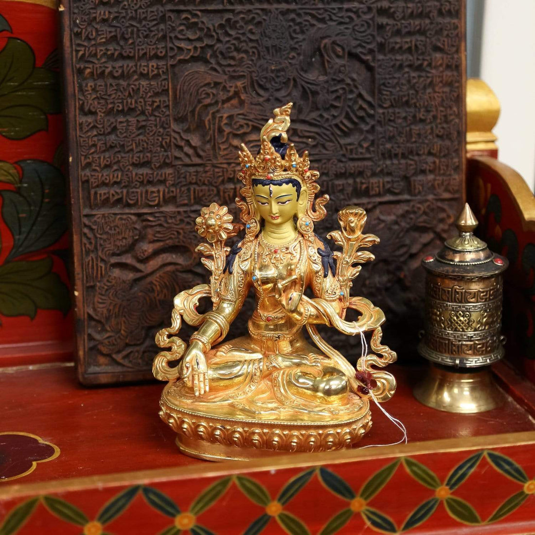 White Tara Gold Plated Statue