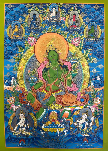 Green Tara With 5 Buddha